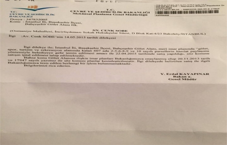 Bahçeşehir Göleti nin satışının iptaline ret!