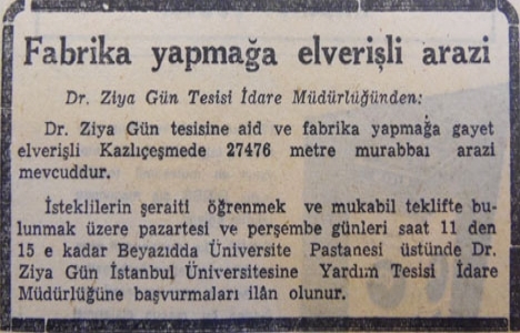 1954 yılında Beyoğlu Firuzağa da 12 daireli bir apartman 250.000 liraya satılacakmış!