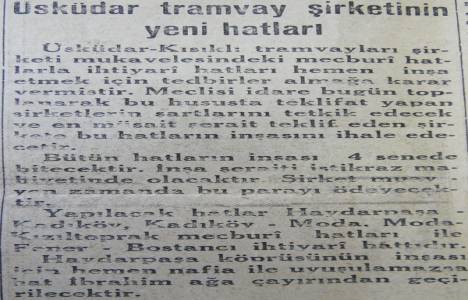 1930 Kadıköy'e yeni tramvay hatları yapılacakmış!