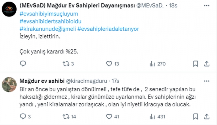 Ev sahipleri: Yüzde 25 zam sınırı çok yanlış bir karardı, her ev sahibi zengin değil! 