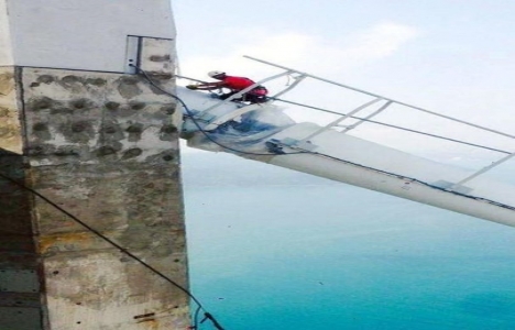 Yavuz Sultan Selim Köprüsü nü 11 endüstriyel dağcı ışıklandırıyor!