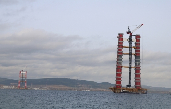 1915 Çanakkale Köprüsü nün ayakları 143 metre yüksekliğe ulaştı! 