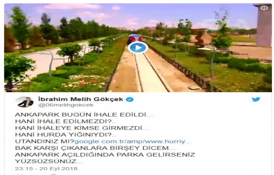 Melih Gökçek: Ankapark için harcanan para halkın cebinden çıktı!