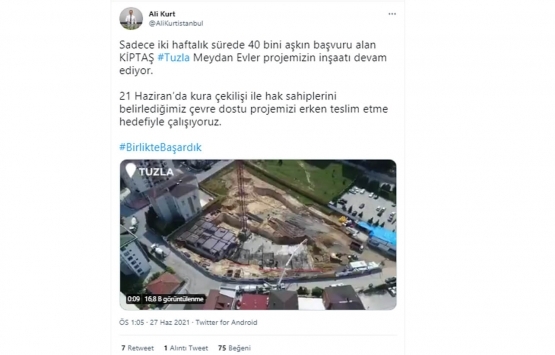KİPTAŞ Tuzla Meydan Evler de erken teslim müjdesi!