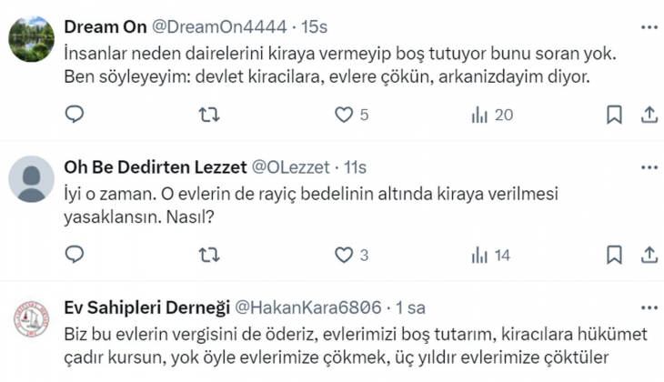 Boş evler için dairenin rayiç kira bedeli üstünden yaptırım uygulanabilir mi? Vatandaşlar vergilere neler diyor? 
