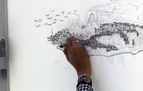 Stephen Wiltshire'ın İstanbul resmi Tohum Otizm Vakfı'na bağışlandı!