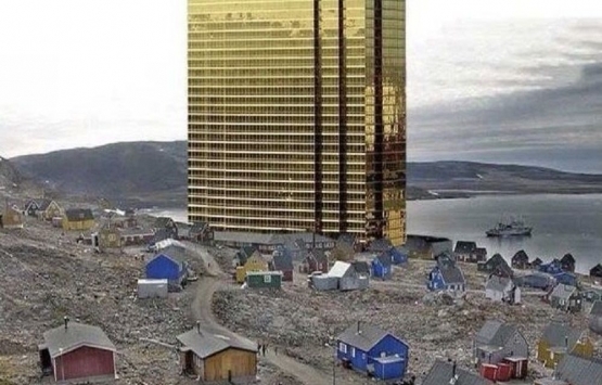 Donald Trump photoshopla Trump Towers'ı Grönland'ın ortasına koydu!