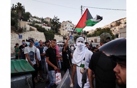 Filistinliler den İsrail in Doğu Kudüs teki yıkım planı için protesto gösterisi!