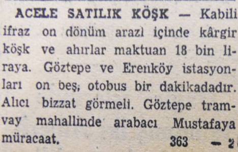 1950 yılında Mecidiyeköy de metrekaresi 10 liraya arsa satılacakmış!