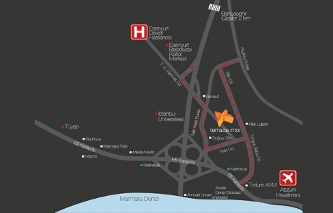 Esenyurt Terrace Mix Evleri ulaşım!