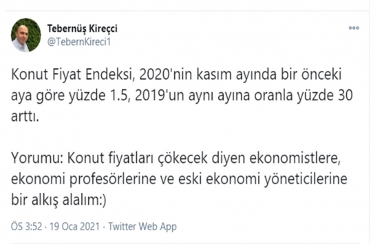 Konut fiyat endeksi geçen yıla kıyasla yüzde 30 arttı!