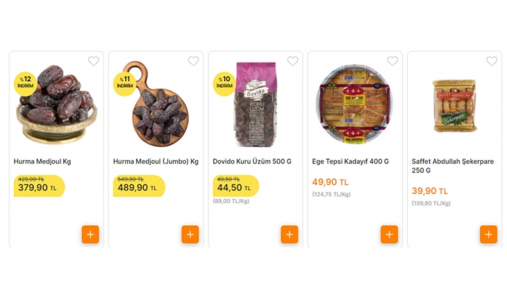 Migros ta Ramazana özel yüzde 53 e varan dev indirim! Kemalpaşa tatlısı 27 TL, hurma 39 TL, güllaç 79 TL! Hemen bakın!