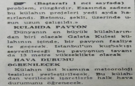1966 yılında Galata Kulesi ne külah giydiriliyormuş!