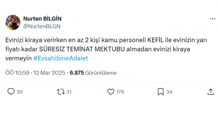 Mağdur ev sahibinden uyarı: Kamu personeli kefil olmadan ve süresiz teminat mektubu almadan kiralama yapmayın!