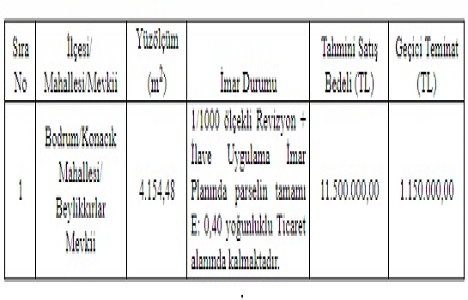 Bodrum Konacık ta 11.5 milyon TL ye satılık gayrimenkul!