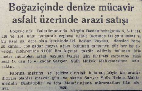 1949 yılında emlak fiyatları