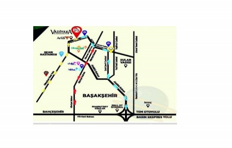 Vadiyaka Başakşehir harita!