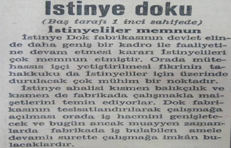 İstinye Dok Şirketi 1938 yılında hükümet tarafından satın alınmış!