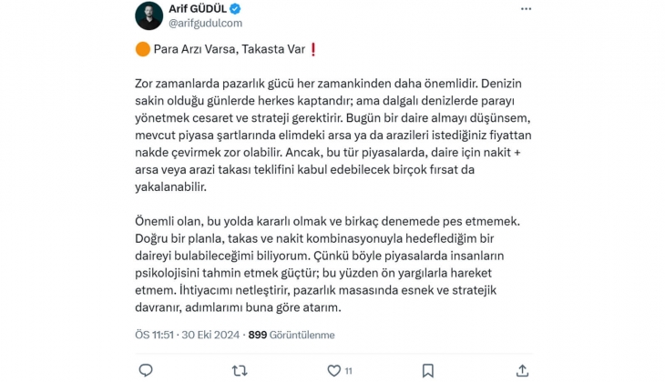 Gayrimenkul alacaklara uzmanından tavsiye: Konut için nakit ya da arsa ve arazi takası teklif edilebilir! Fırsat var!