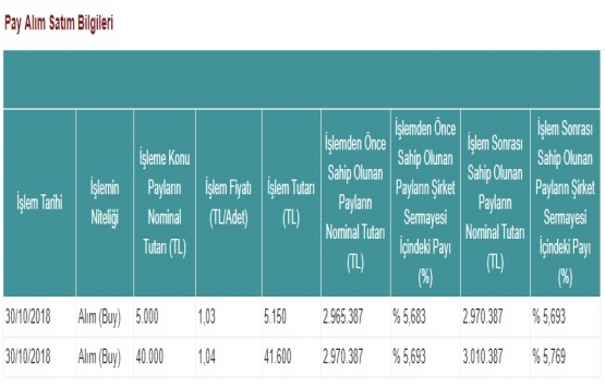 GSD Denizcilik Gayrimenkul 30 Ekim de Borsa İstanbul da pay geri alımı yaptı!