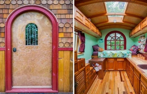 İşte Laura ve Matt çiftinin 11 metrekarelik doğayla içiçe evi!