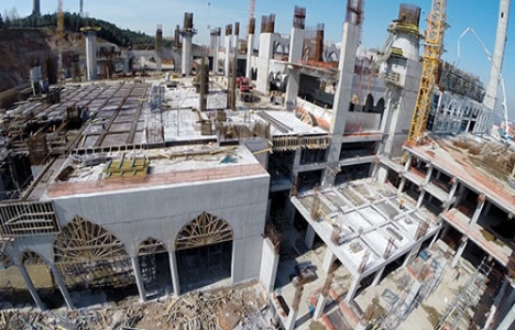 Çamlıca Camii nin kaba inşaatının yüzde 75 i tamamlandı!