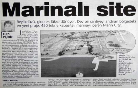 1998 yılında Türkiye nin ilk marinalı sitesi Beylikdüzü nde inşa edilecek!
