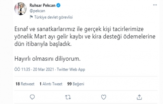 Esnafa 5.250 TL kira ve gelir desteği!