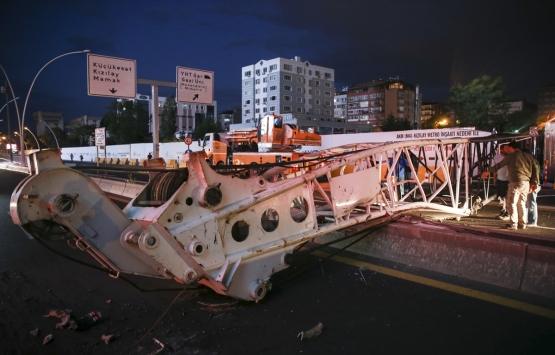AKM-Kızılay metro inşaatında vinç kazası!