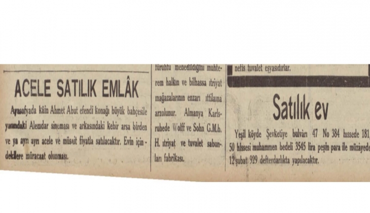 1929 yılında Yeşilköy de 3 bin 545 liraya satılık ev! 