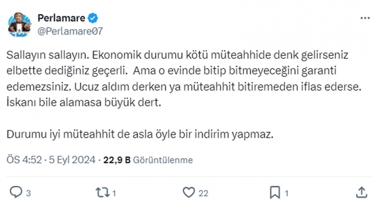 Analistten konutta yüzde 30-40 düşük fiyat teklif edin önerisi geldi: Sosyal medyada yorum yağdı!