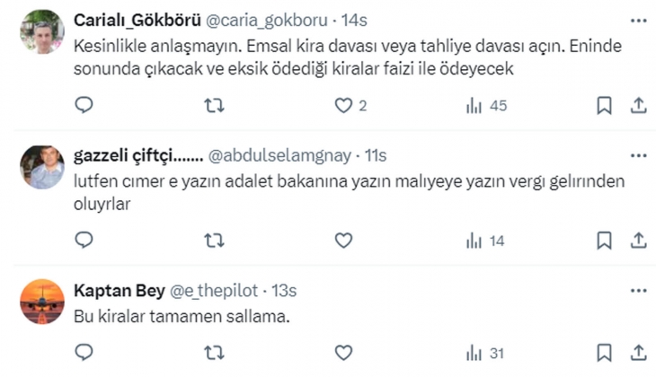 Mağdur ev sahiplerinin tepkisi dinmiyor: 400 metrekarelik evde 2.600 TL ye oturan zengin kiracıma ben bakıyorum!