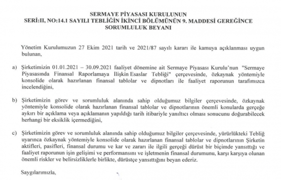 İş GYO 2021 in ilk 9 ayında ne kadar hasılat elde etti?