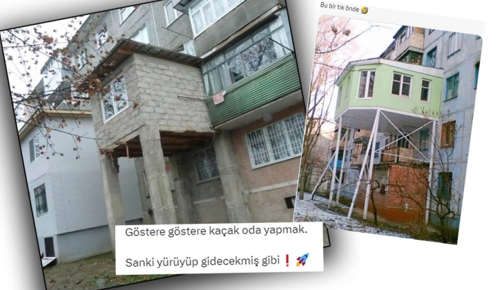 Kaçak yapıda gelinen son nokta! Öyle bir kaçak oda yaptılar ki sanki yürüyüp gidecek gibi...