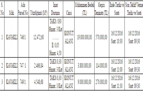 Beylikdüzü Belediyesi nden 31.8 milyon TL ye satılık 3 arsa!