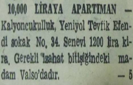 1944 yılında Cihangir de on daireli bir apartman 220 bin liraya satılacakmış!