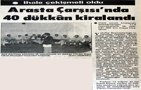 1985 yılında Arasta Çarşısı nda 40 dükkan kiraya verilmiş!