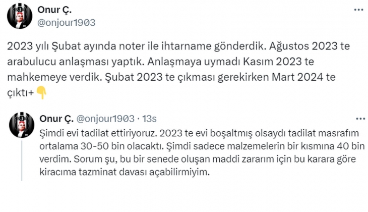 Evi tahliye etmeyen kiracılar bu zarar ve masrafları karşılamak zorunda! Ev sahipleri dikkat!