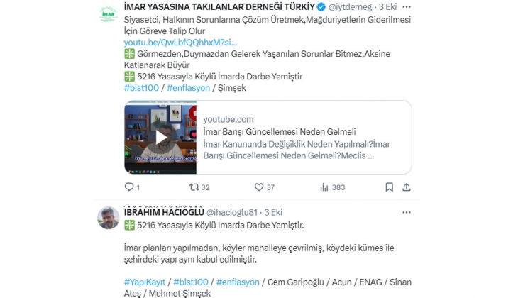İmar Yasasına Takılanlar Derneği: En büyük mağduriyet, bir ailenin tapulu evi yıkılınca yaşanır!