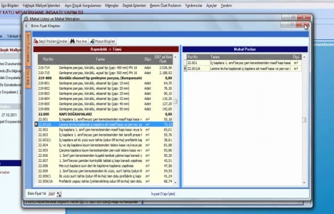 Mahal listesi örneği!