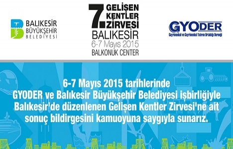 Balıkesir 7. Gelişen Kentler Zirvesi sonucu yayınlandı!