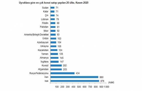 2020 Kasım da 112 bin 483 konut satıldı!