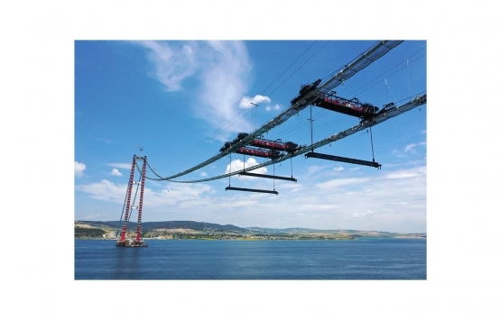 1915 Çanakkale Köprüsü nde askı halatlarının montajı başladı!