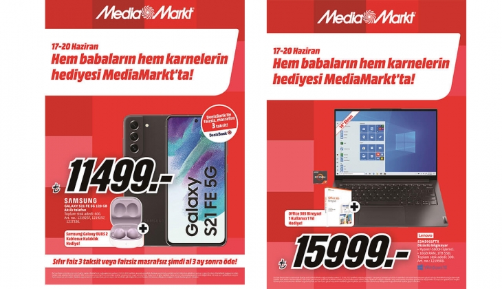 MediaMarkt ta dev Babalar Günü ve karne hediyesi fırsatı başladı! 17 Haziran 2022 fiyat listesi...