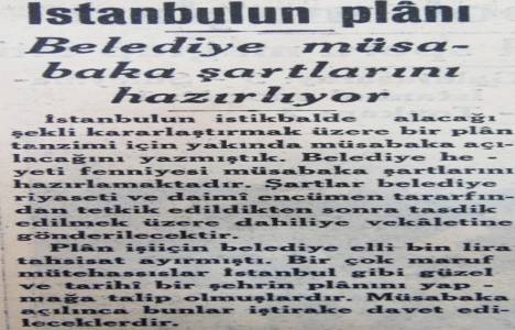 1933 yılında şehir planı için müsabaka açılmış!
