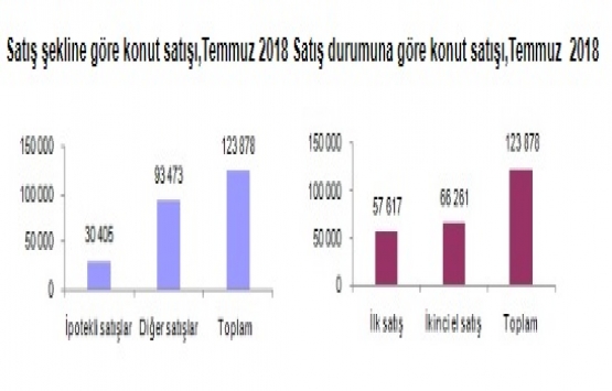 2018 Temmuz da 123 bin 878 konut satıldı!