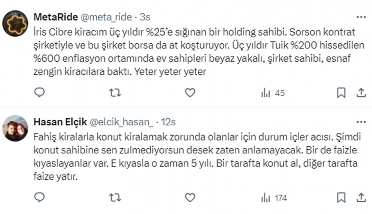 Nisan dan önce kira artışlarının yıllık yüzde 50 nin altına inme olasılığı düşük!