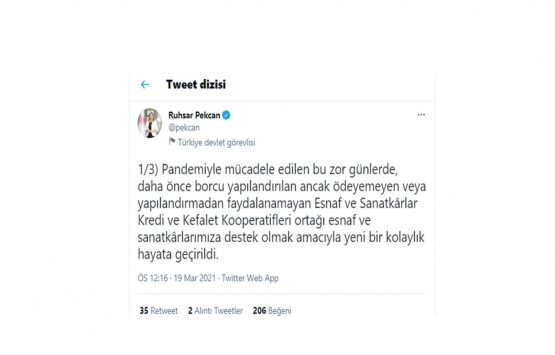 Bakan Pekcan dan esnafa müjde! Yeni yapılandırma hayata geçiriliyor!