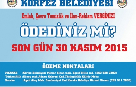 Körfez'de emlak vergisi ödemeleri internetten yapılabiliyor!