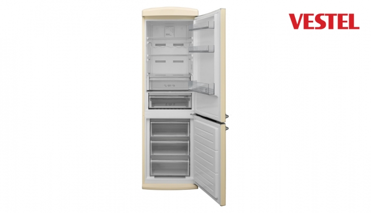 Vestel RETRO NFK37201 Bej 330 Lt No-Frost Buzdolabı 17.200 TL! 4 Mart 2023 fiyat listesi